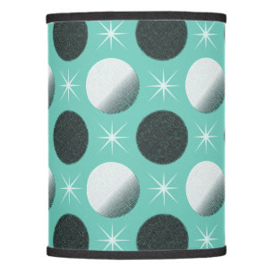 Mid-Century Modern Space Age Aqua Gray Dots Lamp Shade