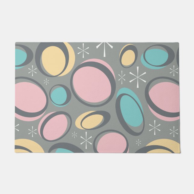 Mid-Century Modern Space-Age Atomic Orbits Doormat (Front)