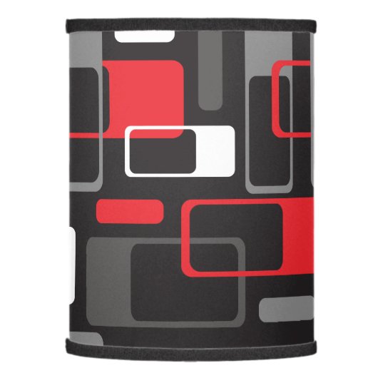 Mid-Century Modern Space Age in Black Gray Red Lamp Shade (Left)