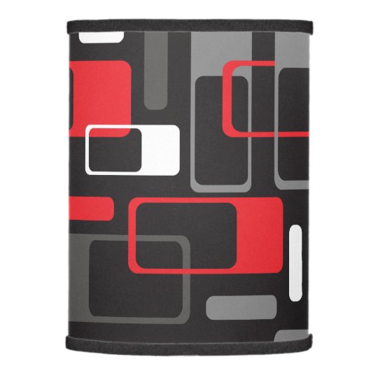 Mid-Century Modern Space Age in Black Gray Red Lamp Shade (Right)