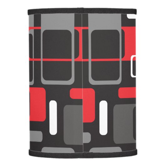 Mid-Century Modern Space Age in Black Gray Red Lamp Shade (Back)