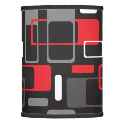 Mid-Century Modern Space Age in Black Gray Red Lamp Shade