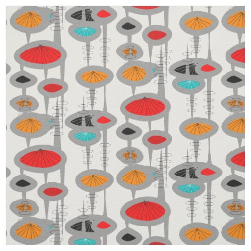 Mid-Century Modern Space Age Ovals Fabric