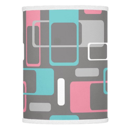 Mid_Century Modern Space Age Pink Teal Gray Lamp Shade