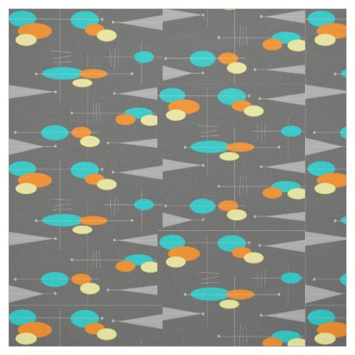 Mid-Century Modern Spheres and Triangles Fabric