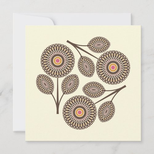 Mid_Century Modern Spiral Floral Note Card
