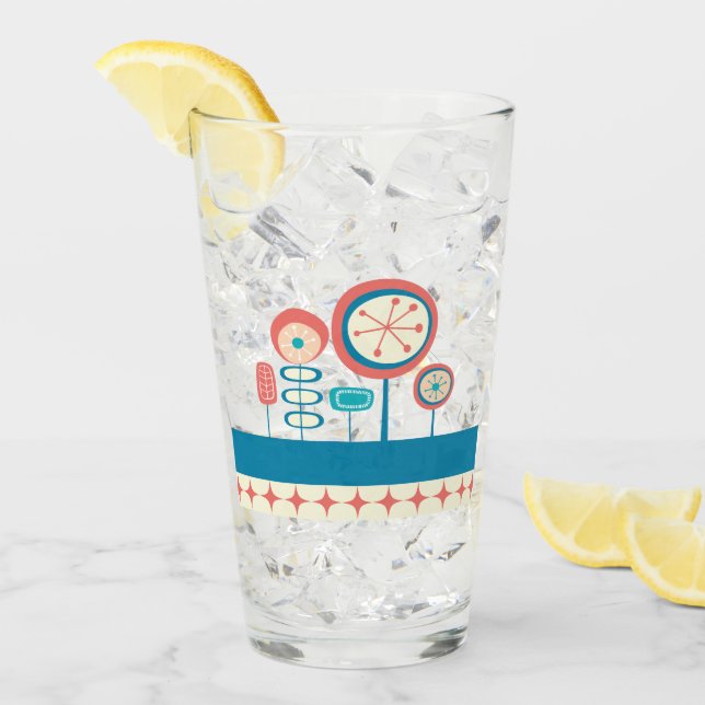 Mid Century Modern Spring Garden 2 Glass (Front Ice)