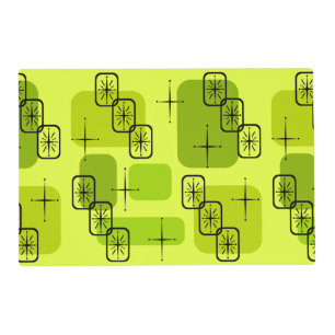 Mid Century Modern Sputnik Chartreuse Placemat