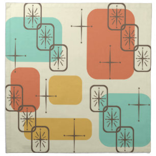 Mid Century Modern Sputnik Multicolored 1 Cloth Napkin