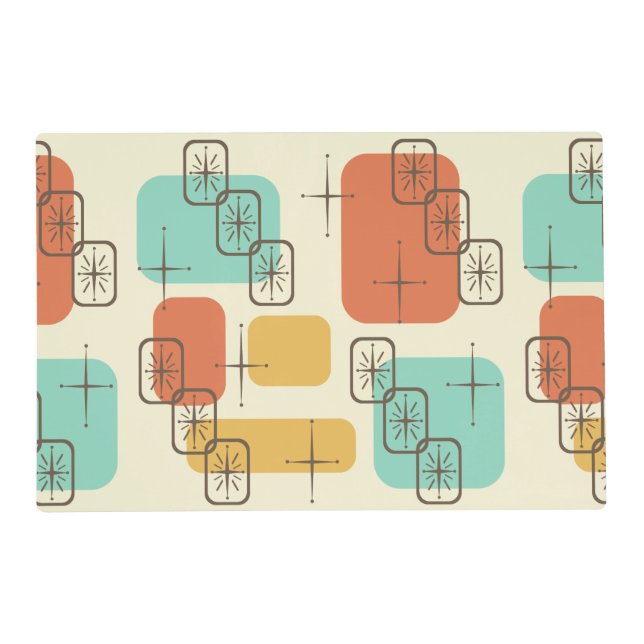 Mid Century Modern Sputnik Multicolored 1 Placemat (Front)