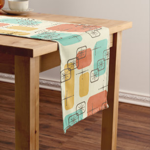 Mid Century Modern Sputnik Multicolored 1 Short Table Runner