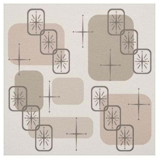 Mid Century Modern Sputnik Taupe  Fabric
