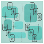 Mid Century Modern Sputnik Turquoise  Fabric