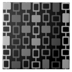 Mid Century Modern Square Columns Black Gray Ceramic Tile