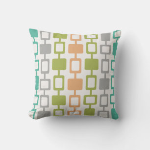 Mid Century Modern Square Columns Throw Pillow