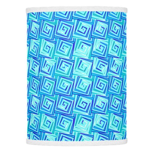 Mid_Century Modern square spirals _ aqua multi Lamp Shade