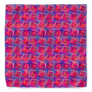 Mid-Century Modern square spirals - red multi Bandana