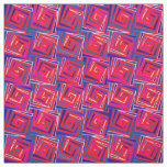 Mid-Century Modern square spirals - red multi Fabric