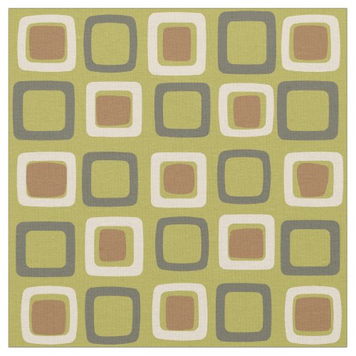 Mid Century Modern Squares Chartreuse Fabric