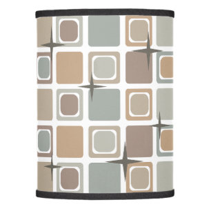 Mid Century Modern Squares Earth Tones Lamp Shade