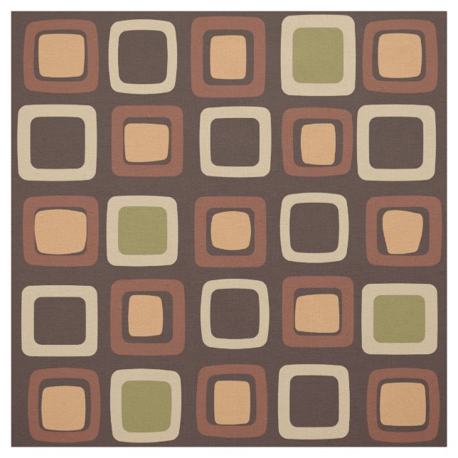Mid Century Modern Squares Fabric (Swatch)
