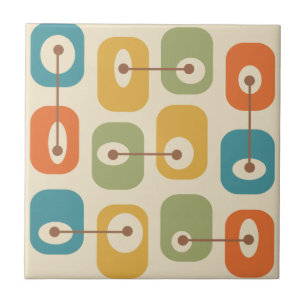 Mid Century Modern Squishy Cubes Ceramic Tile