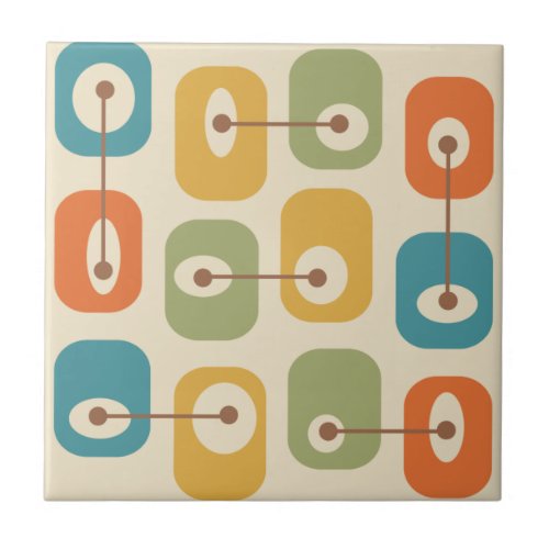 Mid Century Modern Squishy Cubes Ceramic Tile