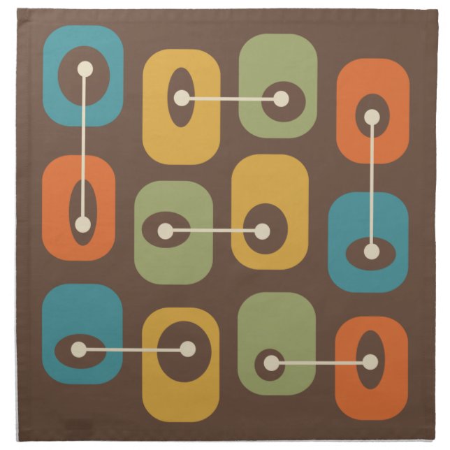 Mid Century Modern Squishy Cubes Cloth Napkin (Front)