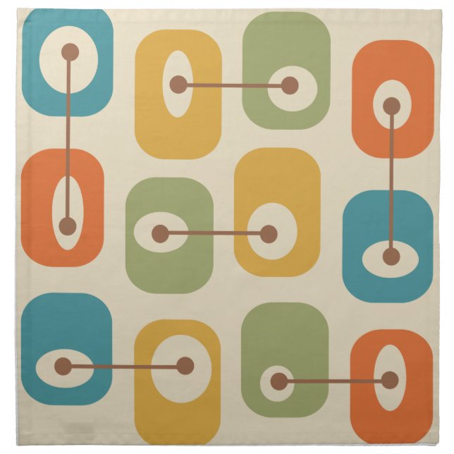 Mid Century Modern Squishy Cubes Cloth Napkin (Front)
