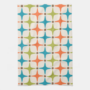 Mid Century Modern Star Pattern Kitchen Towel