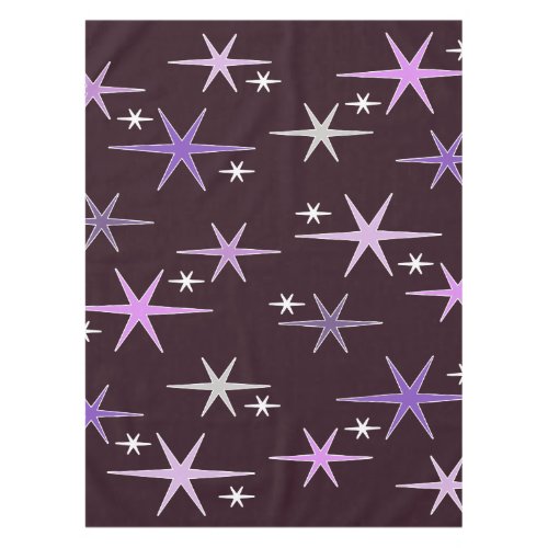 Mid Century Modern Star Sky Purple Tablecloth
