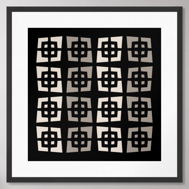 Mid Century Modern Starburst Abstract Framed Art (Framed Front)
