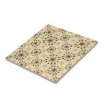 Mid Century Modern Starburst Brown and Clay Ceramic Tile