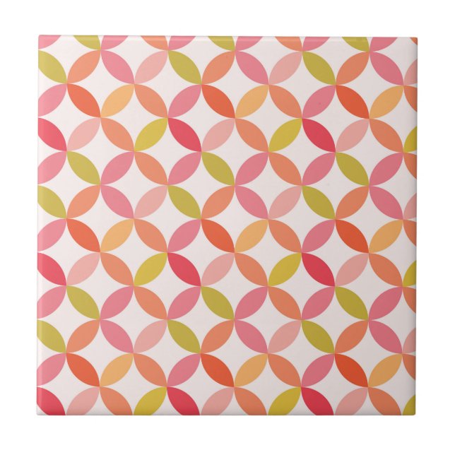 Mid century modern starburst circle   ceramic tile (Front)