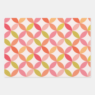 Mid century modern starburst circle wrapping paper sheets