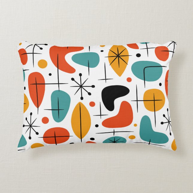 Mid Century Modern Starburst Pattern Accent Pillow (Front)