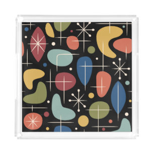 Mid Century Modern Starburst Pattern Acrylic Tray