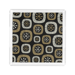 Mid Century Modern Starburst Pattern Acrylic Tray
