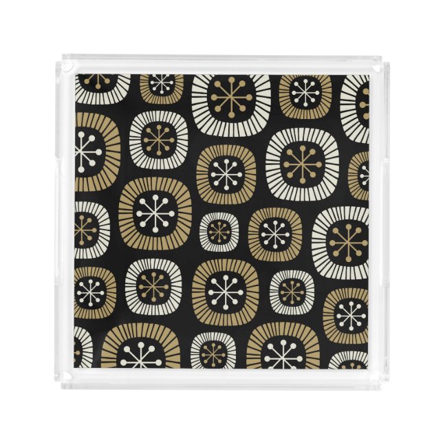 Mid Century Modern Starburst Pattern Acrylic Tray (Front)