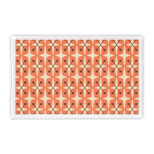 Mid Century Modern Starburst Pattern Acrylic Tray (Front)