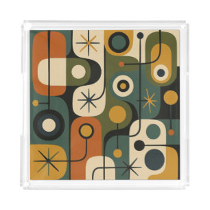 Mid Century Modern Starburst Pattern Acrylic Tray