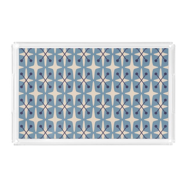Mid Century Modern Starburst Pattern Acrylic Tray (Front)