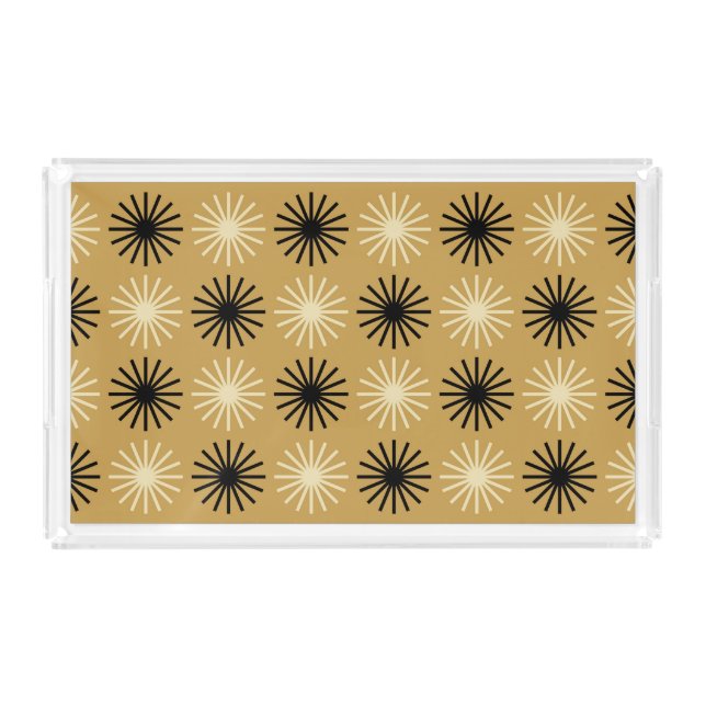 Mid Century Modern Starburst Pattern Acrylic Tray (Front)