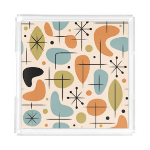 Mid Century Modern Starburst Pattern Acrylic Tray