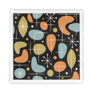 Mid Century Modern Starburst Pattern Acrylic Tray