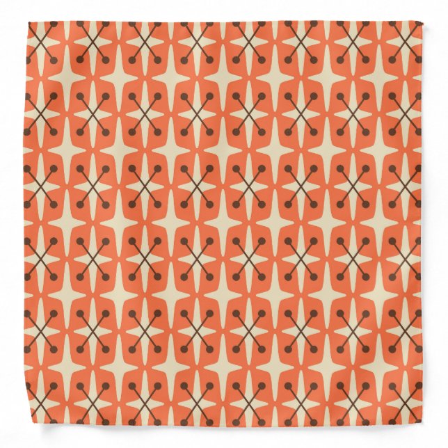 Mid Century Modern Starburst Pattern Bandana (Front)