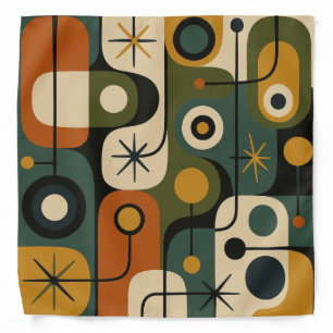 Mid Century Modern Starburst Pattern Bandana