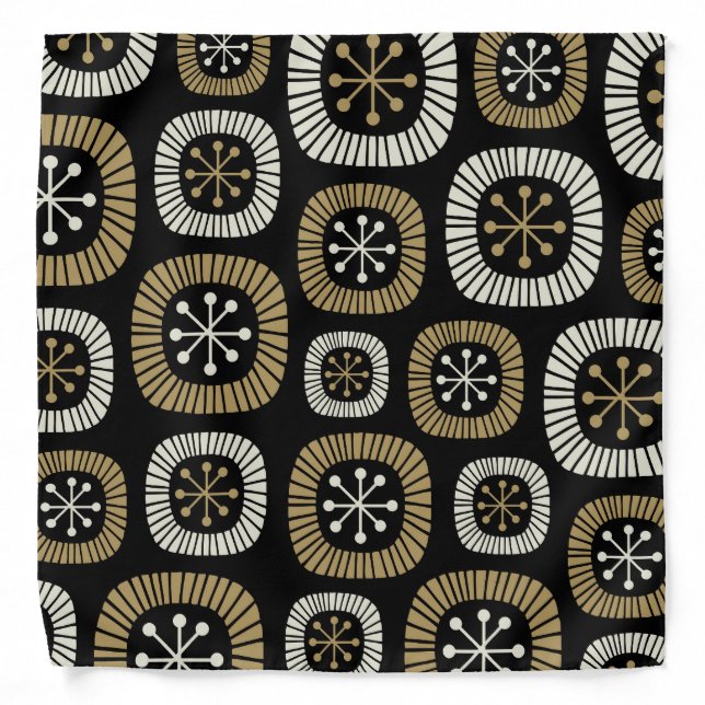 Mid Century Modern Starburst Pattern Bandana (Front)