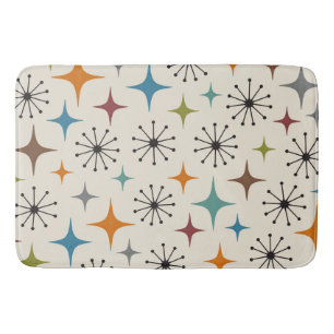 Mid Century Modern Starburst Pattern Bath Mat