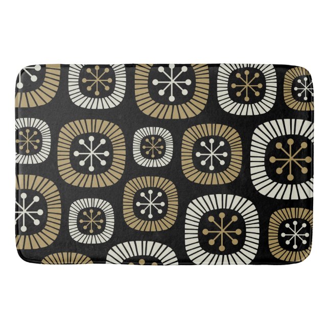Mid Century Modern Starburst Pattern Bath Mat (Front)